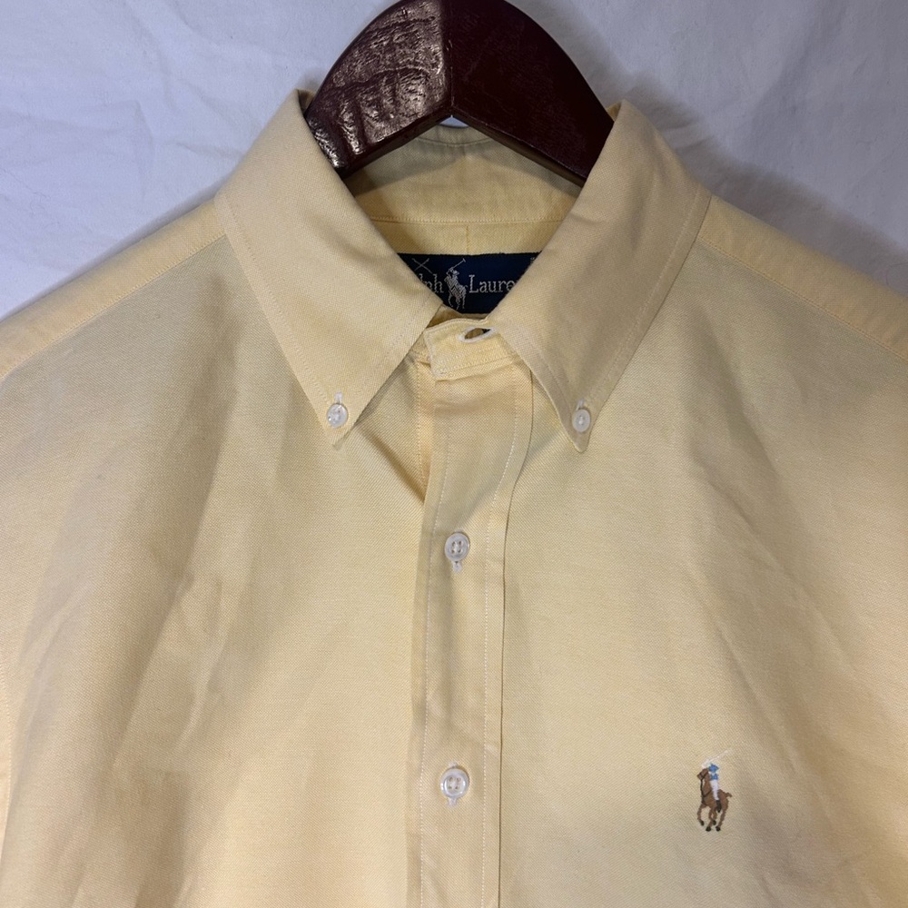 Ralph Lauren Men's Light Yellow Button Down Shirt